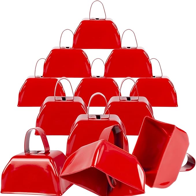 Cow Bells Noise Makers Red Cheering Bell by Javik