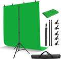 HEMMOTOP 7x5 ft Green Screen Stand Kit, 6.5x5 ft Green Screen Backdrop by Hemmotop