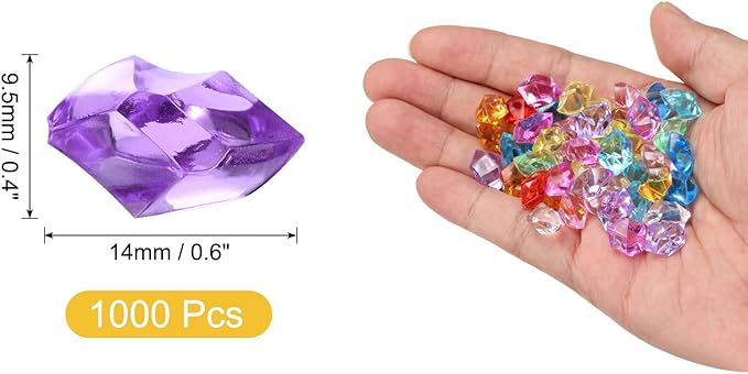 uxcell 1000pcs Fake Ice Rocks, Dazzling Clear Resin Crushed Ice Sparkling Fake - Image 2
