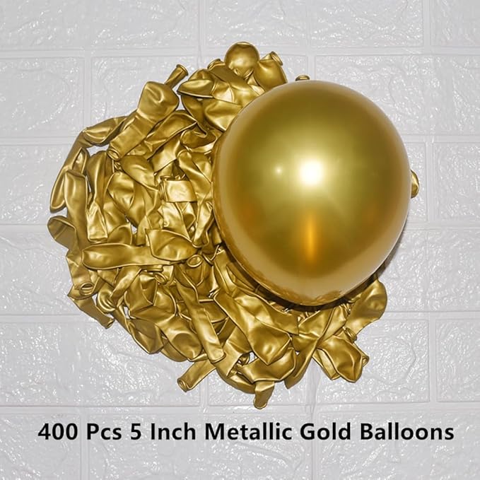 400 Pack Gold Balloons 5 Inch Metallic Chrome Gold Latex Small Balloon - Image 2