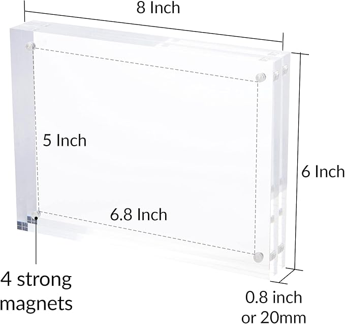 SimbaLux Magnetic Acrylic Picture Photo Frame 6x8 inches - Image 5