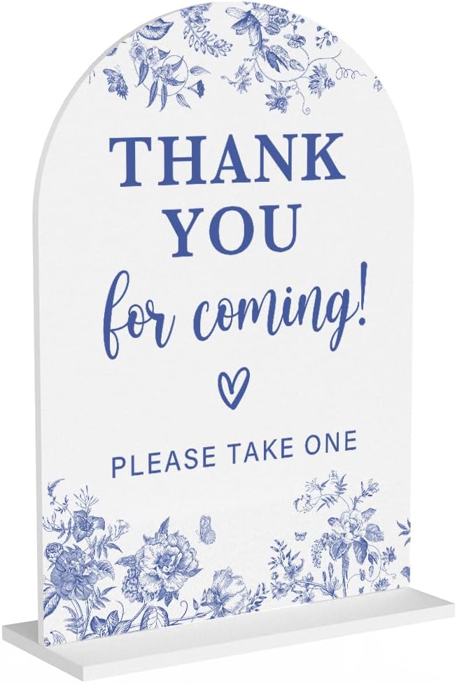 Acrylic Wedding Signs, Dusty Blue Wedding Decor, Thank You by KongMoTree