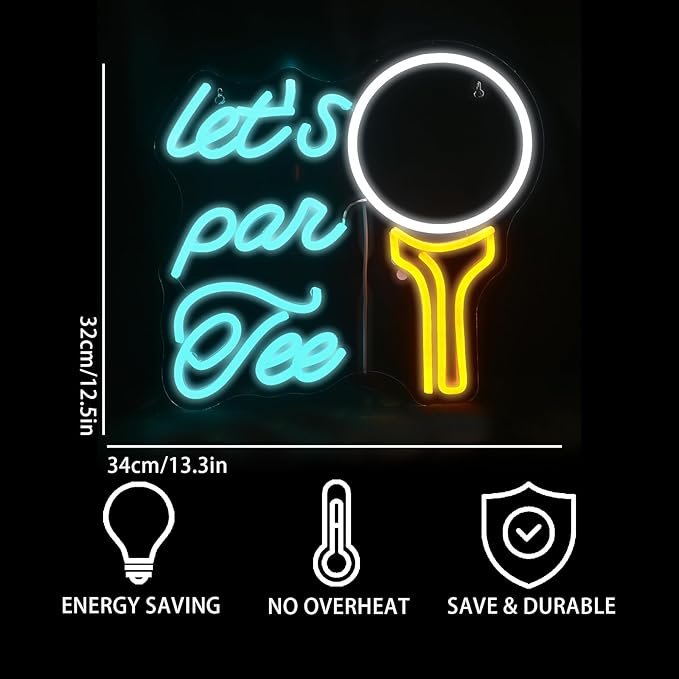 Let's Par Tee Neon Sign Golf Club Led Neon Lights - Image 2