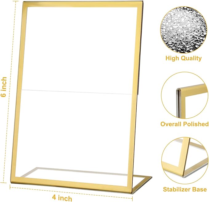 EHWINE 12 Pack Acrylic Sign Holder 4 x 6, Slanted Back Paper Holder Clear - Image 3