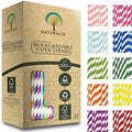 300-Pack Multi-Color Extra Durable Paper Straws by Naturalik