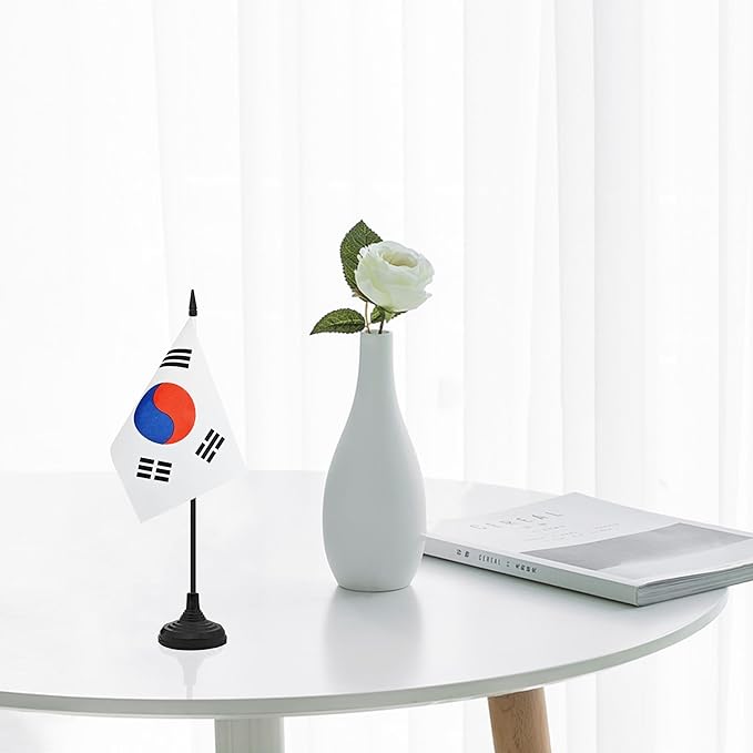12 Pack Korea Desk Flag Set, Korean Table Office Flag, Small Miniature Desktop - Image 5