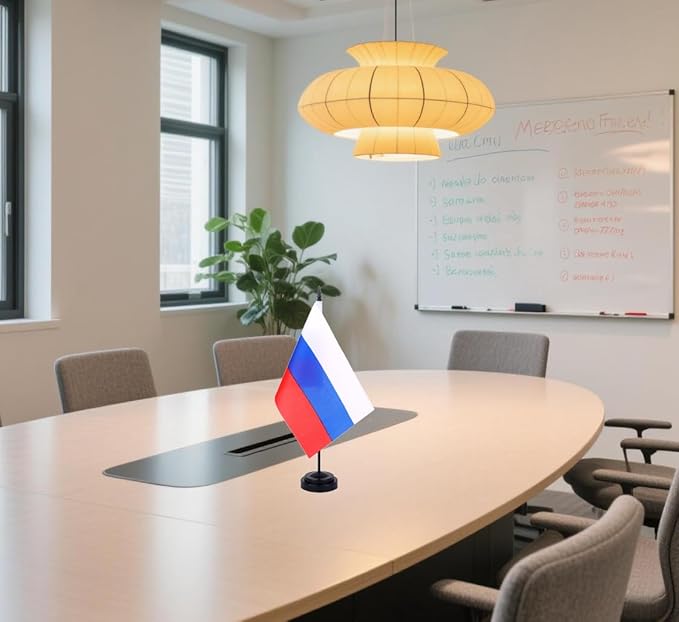 Russia Desk Flag 12" Solid Pole Deluxe Set Russians Flags Banner Mini Small - Image 6