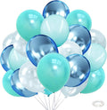 Under the Sea Party Decorations Teal Turquoise Blue Clear Balloons Assorted by Kiwayo