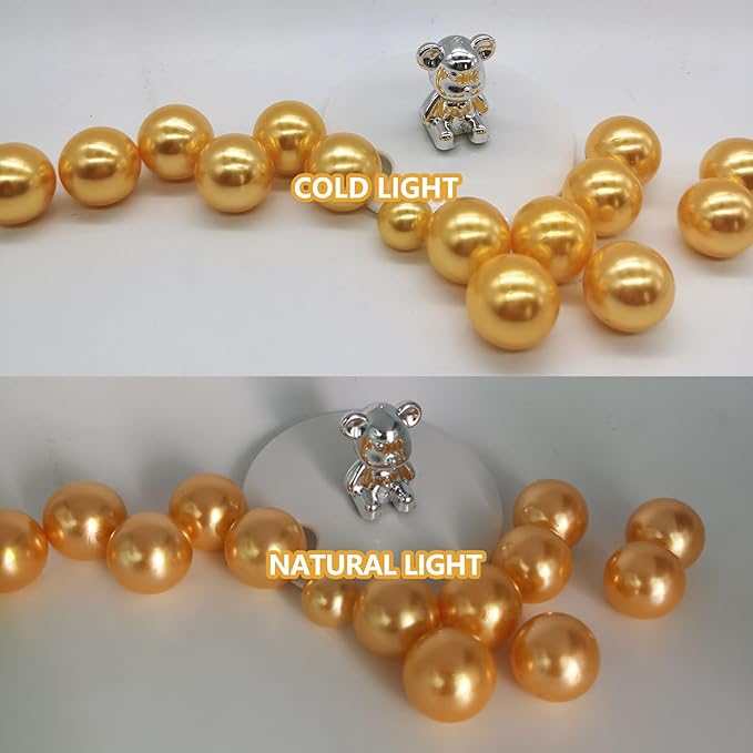 100PCS Golden Yellow Faux Pearls Beads - Image 3