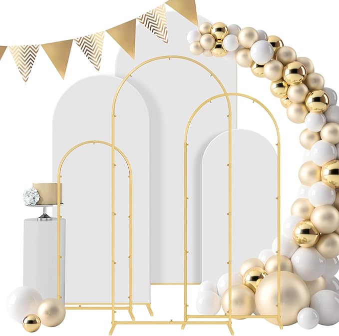 Wedding Arch Backdrop Stand Set of 3, Metal Stand by Gawicpy