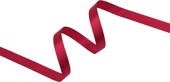 Scarlet Red Satin Ribbon 3/8 inch X Continuous 100 Yards, Single Face Polyester - Image 2