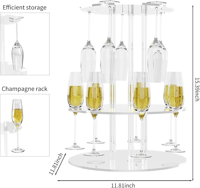 Champagne Tower, Circle Acrylic Champagne Display Rack Stand - Image 4