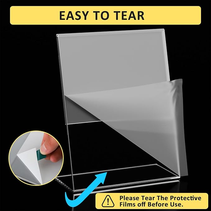 12 Pack Acrylic Sign Holder, Tabletop Plastic Paper Picture Frame Flyer - Image 3