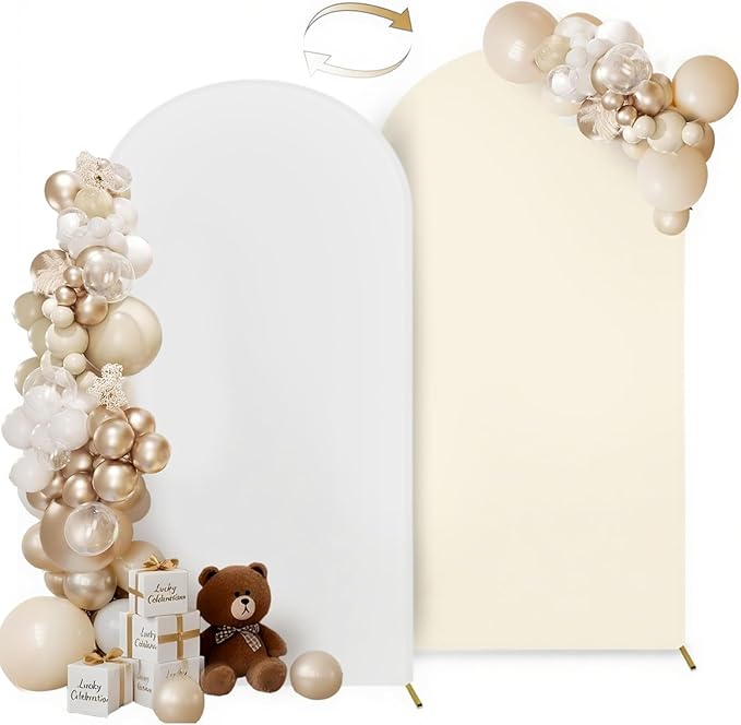 Hemmotop 7.2 ft Arch Backdrop Cover, Fabric Stretchy Background by Hemmotop