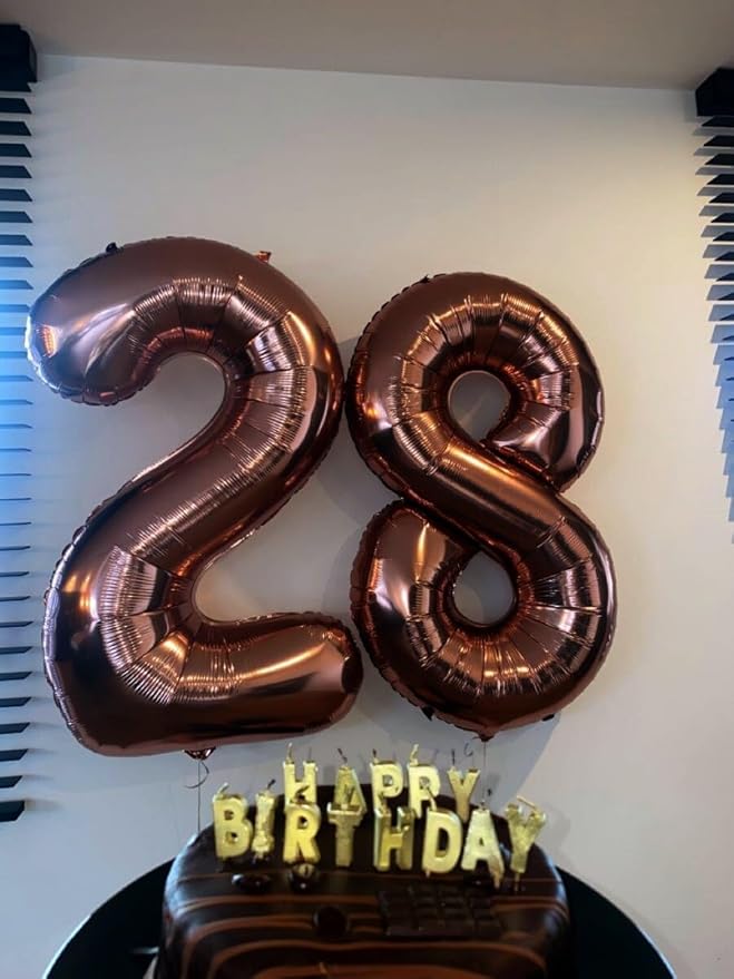 Big 40 Inch Coffee Brown 2 Number Balloon Birthday Decoration, Dark Brown - Image 5