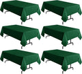 sancua 6 Pack Hunter Green Tablecloth 60 x 102 Inch, Rectangle 6 Feet Table by sancua