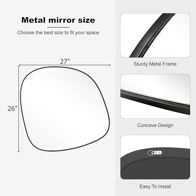 WallBeyond Asymmetrical Mirror, Irregular Wall Mirror, Wall Mirrors Decorative - Image 6