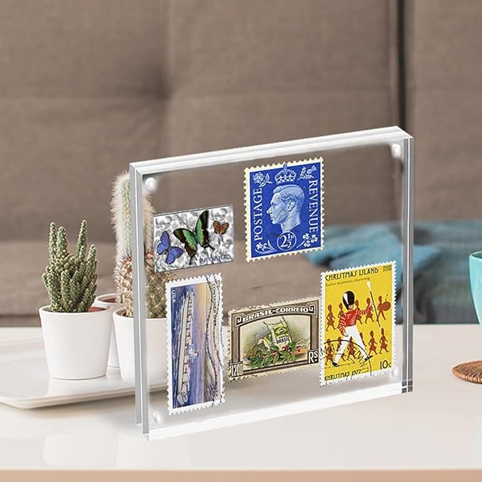 HELPLEX Acrylic Frames, 2 Pack 4x4, 20mm Thicker Frameless Clear Frame - Image 4