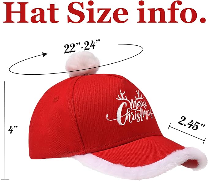 Christmas Santa Baseball Hat Santa Claus Costume hat - Image 2