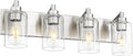 4-Light Bathroom Light Fixtures, Brushed Nickel Vanity Light by Metwet