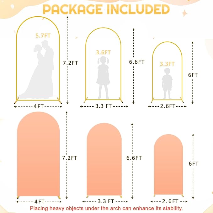 Metal Arch Backdrop Stand Set of 3 - Image 6