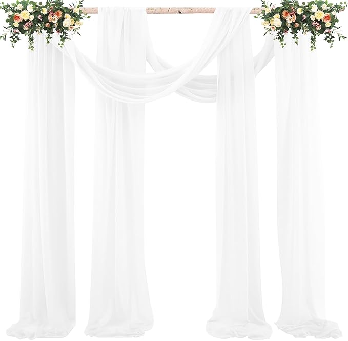 2 Pack 10Ft White Chiffon Table Runner Sheer 29x120 Inch - Image 9
