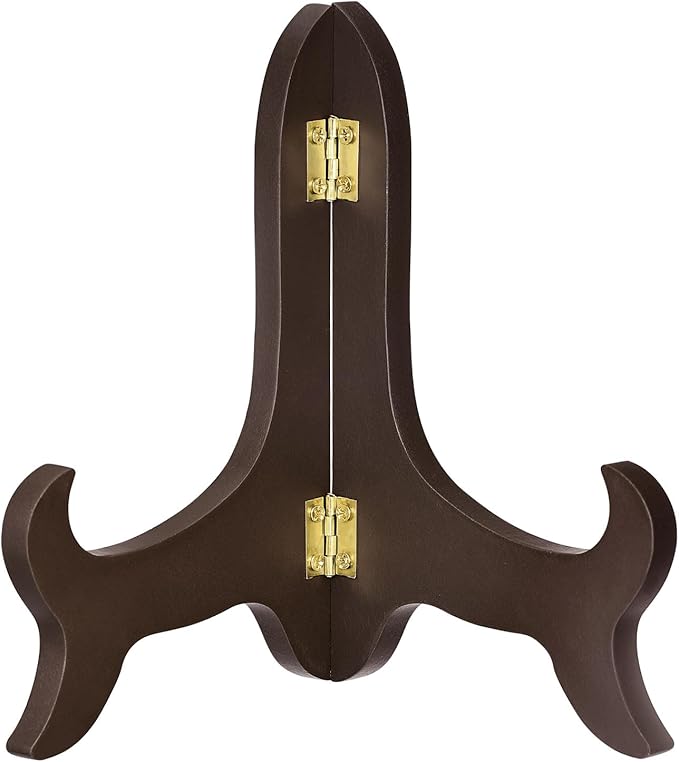 uxcell 6" Easel Plate Holder, Wooden Folding Display Stand Brown by uxcell