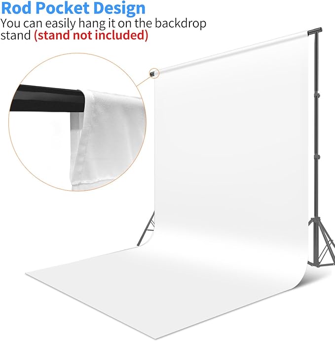 HEMMOTOP White Photo Backdrop, 6x9 ft White Background - Image 5