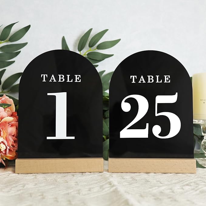 Wedding Table Numbers 1-25, Acrylic Arch Signs by ORGANTEAM