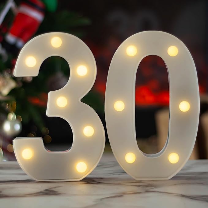 LED Marquee Letter Lights, Decorative Light Up Numbers by SKYPHAROS