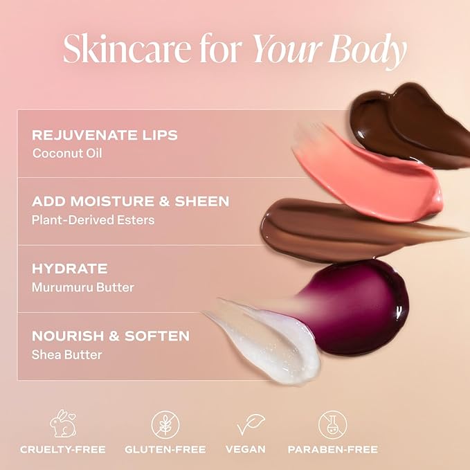 Saltair Hydrating Lip Oil Balm, Essentials Shades 5-Pack. Moisturizing Vegan - Image 3