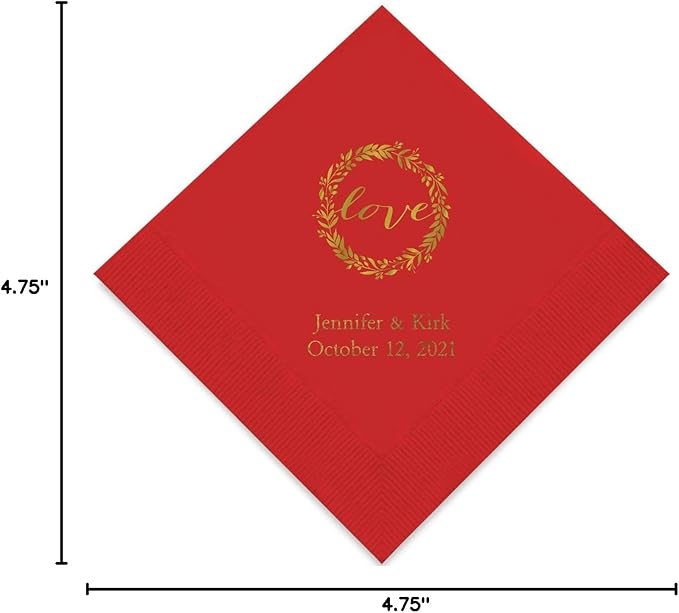 Weddingstar Personalized Printed Paper Napkins 3-Ply 50 Pack - Image 8