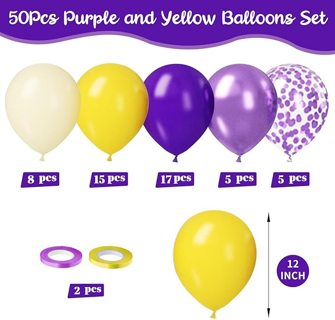 Paready Purple & Yellow Balloons Set - Image 3