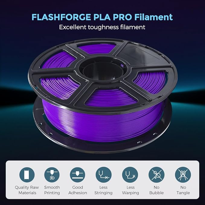 FLASHFORGE 3D Printer Filament, PLA PRO Filament 1.75mm, 1KG Spool, Dimensional - Image 2