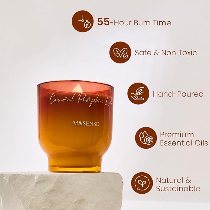 M&SENSE 9.88oz Natural Soy Wax Jar Candle - Image 2