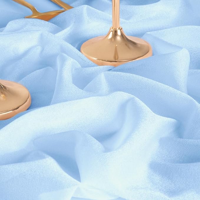 MLMW Wedding Arch Draping Fabric 1 Panel 29" x 20Ft Easter Light Blue Sheer - Image 3