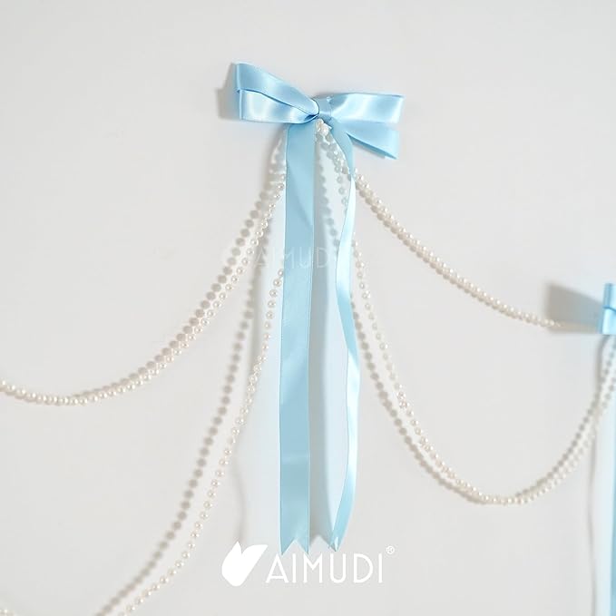 AIMUDI Baby Blue Bows 5 × 10" Satin Bows - Image 9