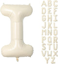 40 Inch Letter Balloons I, Big Custom A-Z Alphabet Foil Name Balloon Cream White by KAINSY