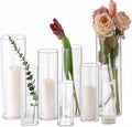 PHOSPHOR 8 PCS Glass Candle Holder, Hurricane Candle Hoder, Glass Pillar Candle by PHOSPHOR