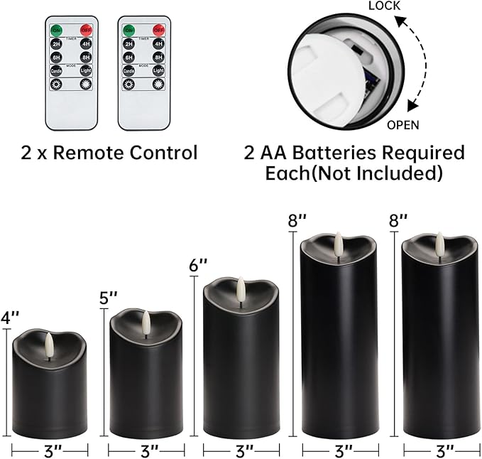 Amagic Black Halloween Flameless Candles - Image 5