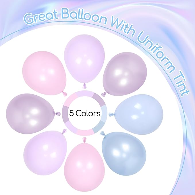 60pcs Pearl Pink and Blue Purple Balloons 12inch, Frozen Mermaid Balloons - Image 4