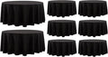 Round Tablecloth 120 Inch 8 Pack Black Tablecloths Washable Decorative Linen by AOCOZHomeLifeMuseum