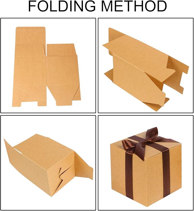 COTOPHER Small Gift Boxes 25 Pack 5x5x5 inches Brown Gift Boxes - Image 6