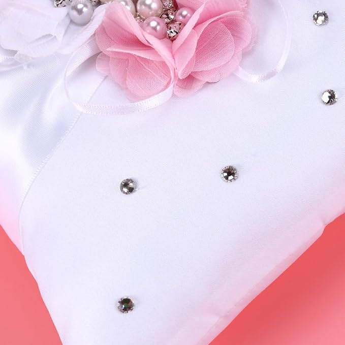 PRETYZOOM 2Pcs Pink Ring Bearer Pillow Set - Image 6