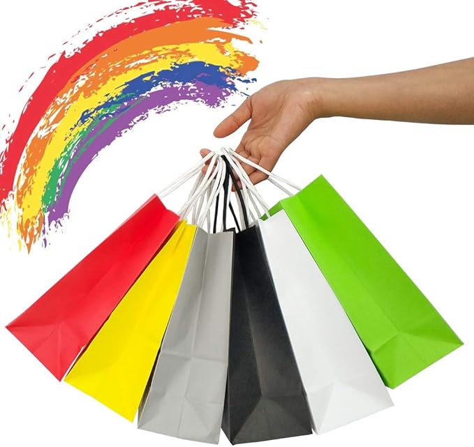 25 PCS Small Gift Bags Purple Kraft Paper Bags - Image 7