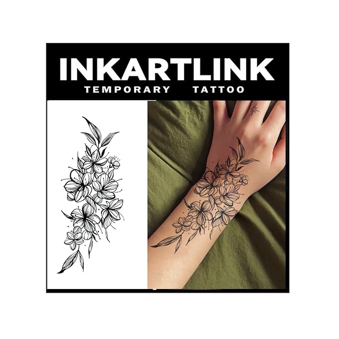 INKARTLINK Tattoo Tech, 2 Sheets Large Semi Permanent Tattoo, Adult Art Design by INKARTLINK