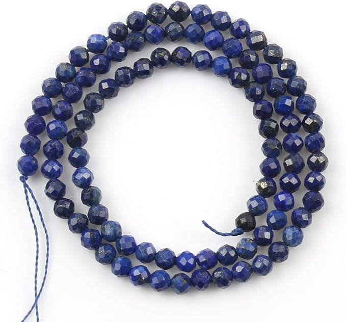 Song Xi 120pcs 3mm Natural Dark Lapis Lazuli Gemstone Beads Faceted Round Loose - Image 9