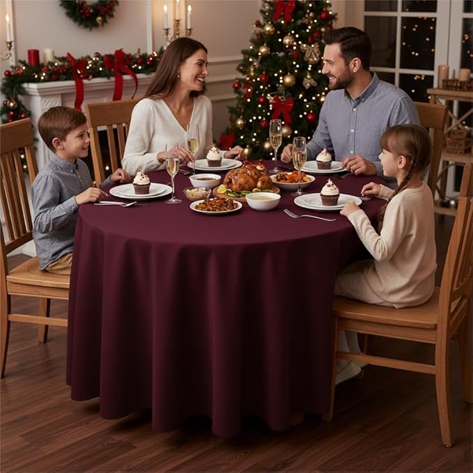 Fitable 6 Pack Burgundy Round Table Clothes - Image 2