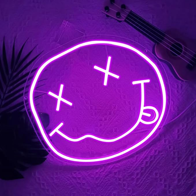 Smiley Face Neon Sign, Melting Smile Face LED Light Signs - Image 2
