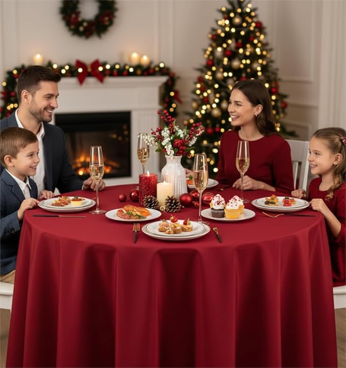 Fitable 6 Pack Red Round Table Clothes - Image 2